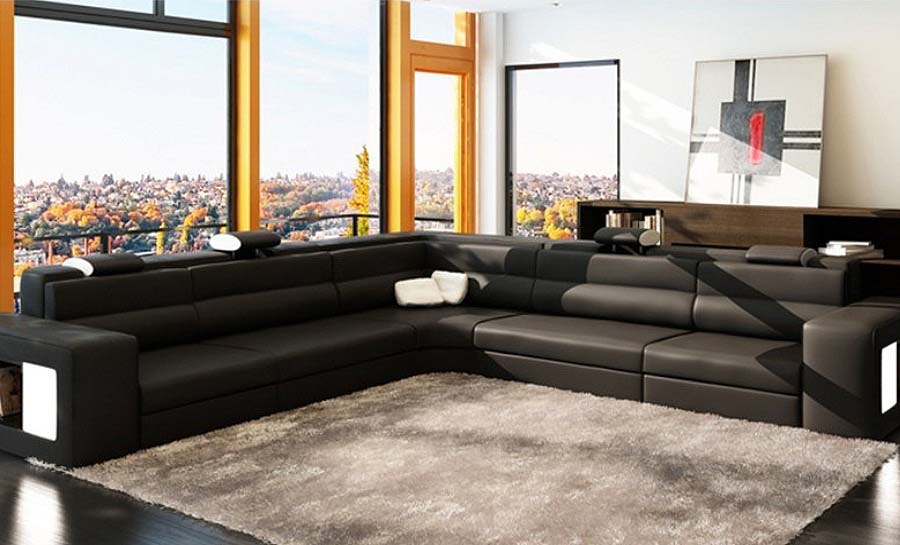 Cara - L - Leather Sofa Lounge Set